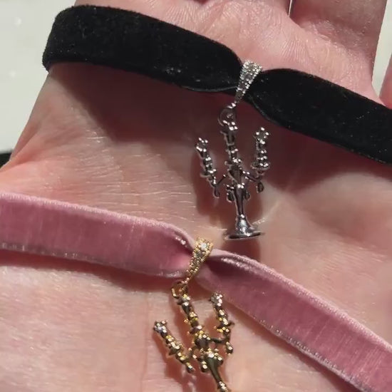 Lumière Candelabra Stretch Velvet Choker