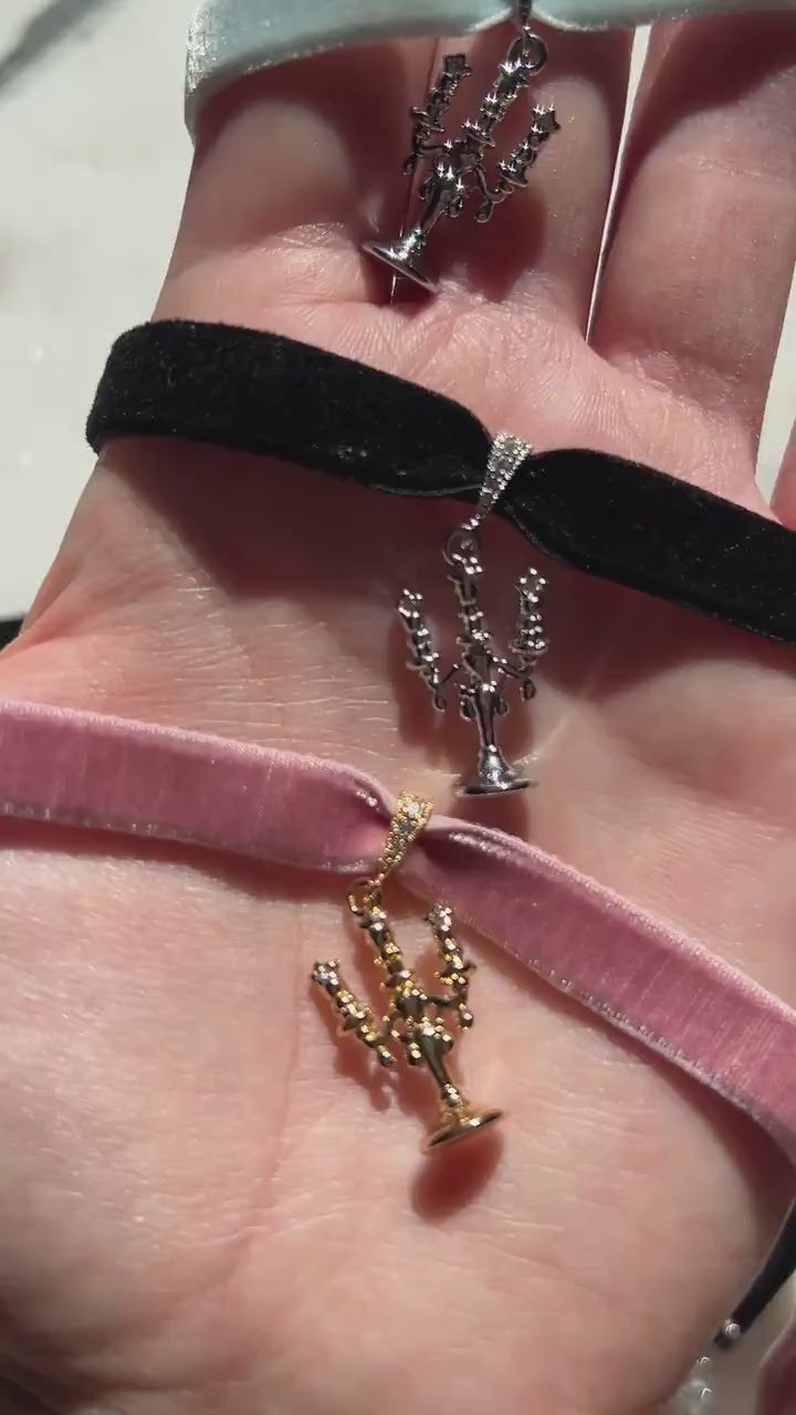 Lumière Candelabra Stretch Velvet Choker