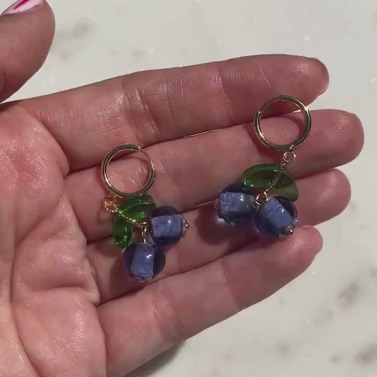 Blueberry Huggie Earrings