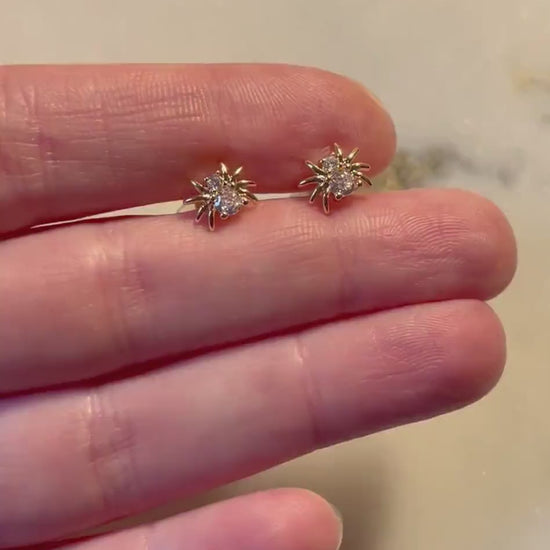 ARAGOG Tiny Spider Stud Earrings / Gold Spider Studs