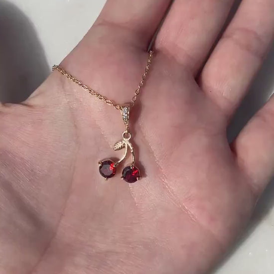 Cherry Dainty Fruit Necklace