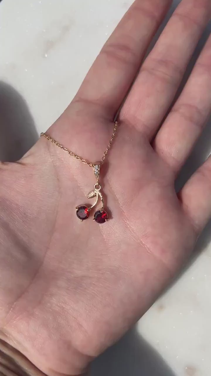 Cherry Dainty Fruit Necklace