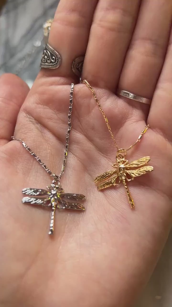 Gold/Silver Dragonfly Dainty necklace / Egyptian Dragonfly Necklace