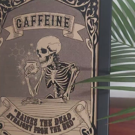 Caffeine Poster / Skeleton Poster / Dark Academia Prints