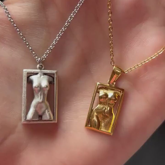 VENUS - Body / Bust Gold Plated Necklace / Art Necklace