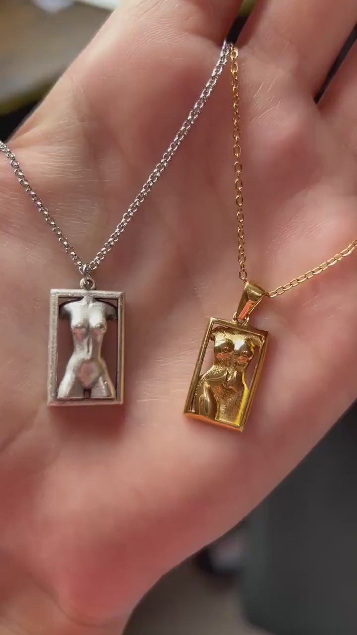 VENUS - Body / Bust Gold Plated Necklace / Art Necklace