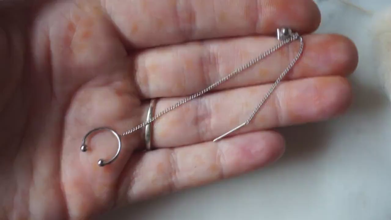 CATENA Silver Ball Stud, Threader and Cuff