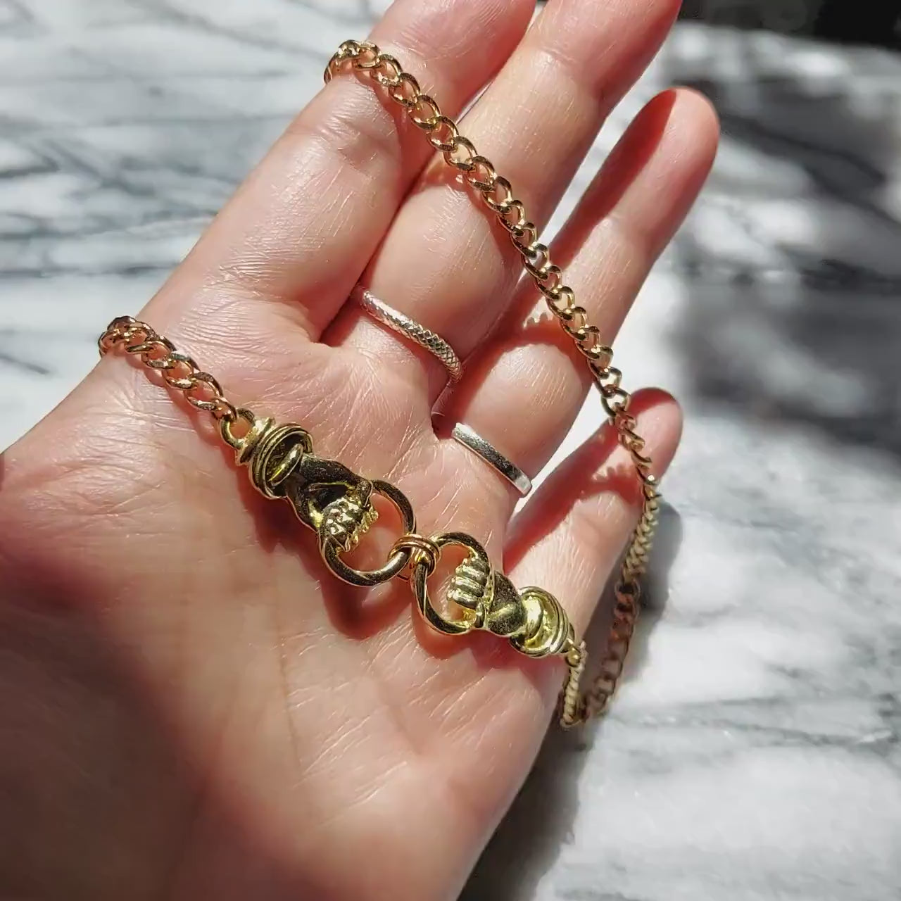 HAND IN HAND Gold Plated Chunky Chain Necklace