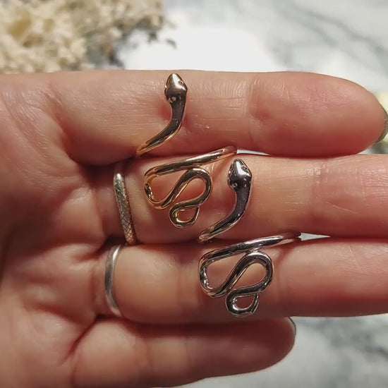Adjustable Snake Ring in Gold / Silver