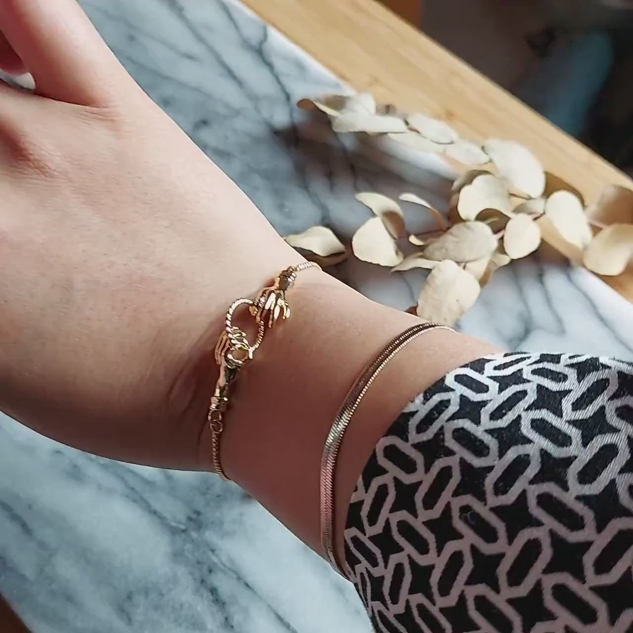 Gold Tarot Hands Adjustable Bracelet