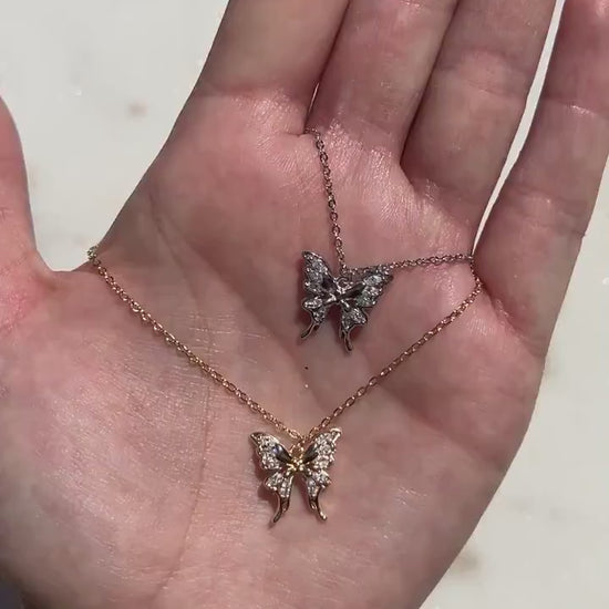 NABI Gold/Silver Dainty Butterfly Necklace