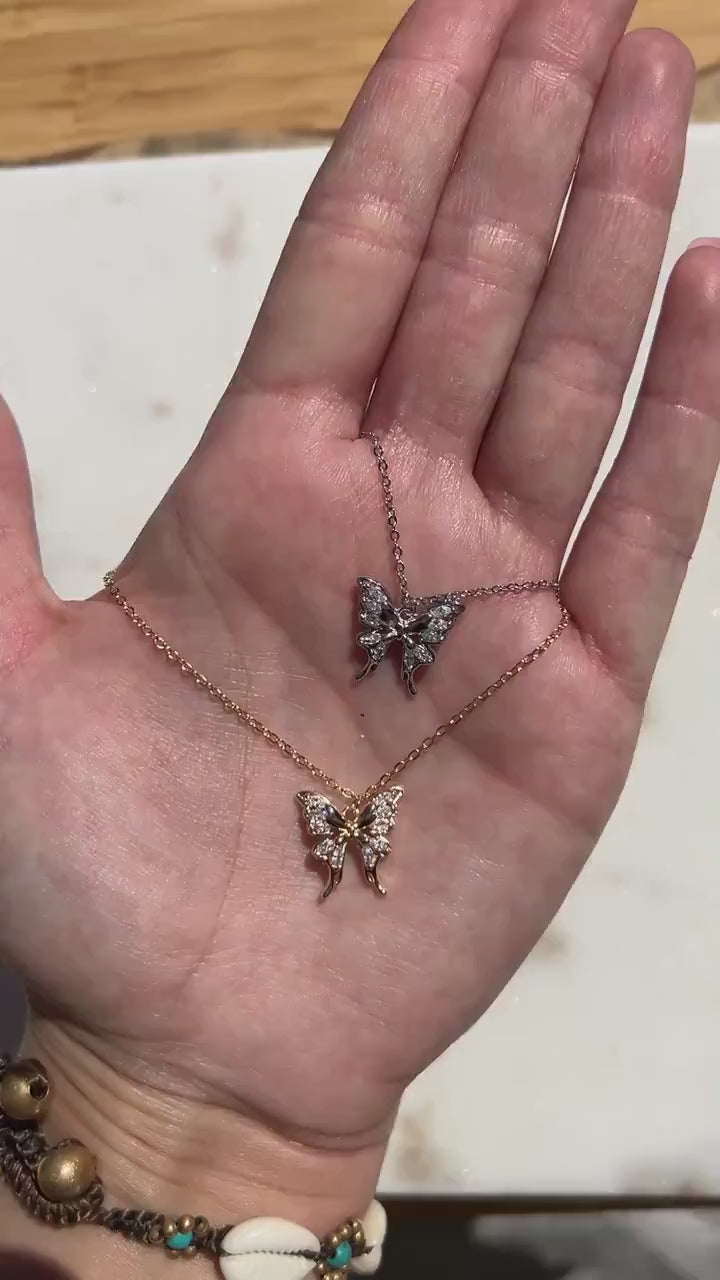 NABI Gold/Silver Dainty Butterfly Necklace