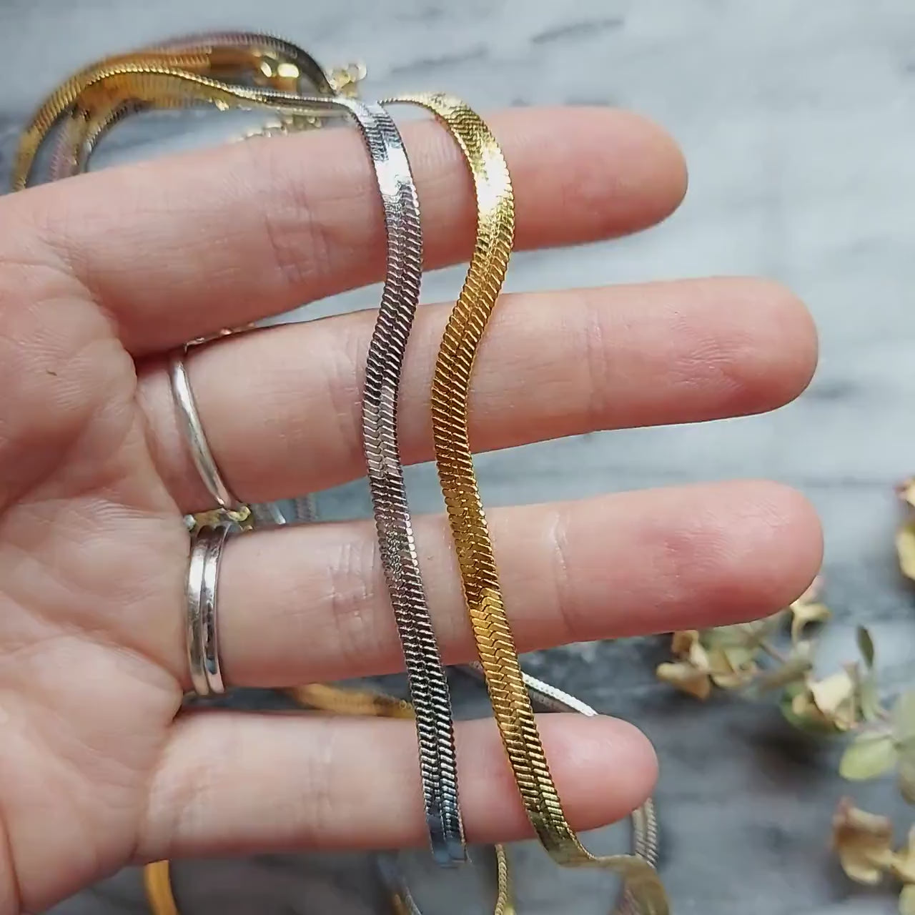 Minimal Gold / Silver Flat Snake Body Chain