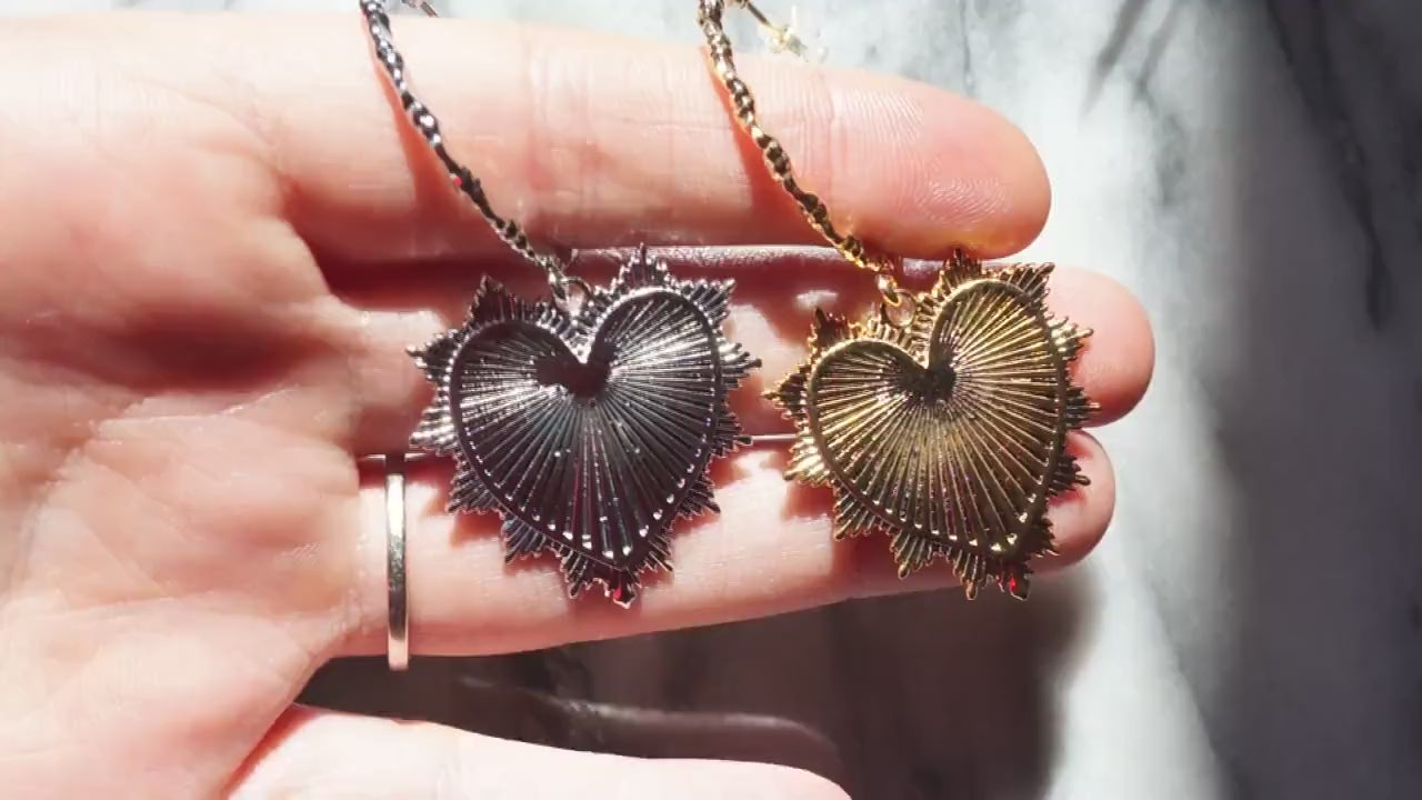VALENTINA Gold / Silver Heart Hoop Earrings