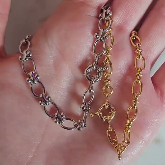Gold Plated Waterproof Chunky Chain Clasp Bracelet