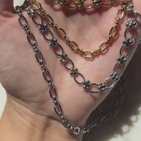 Gold Plated Waterproof Chunky Chain Clasp Necklaces