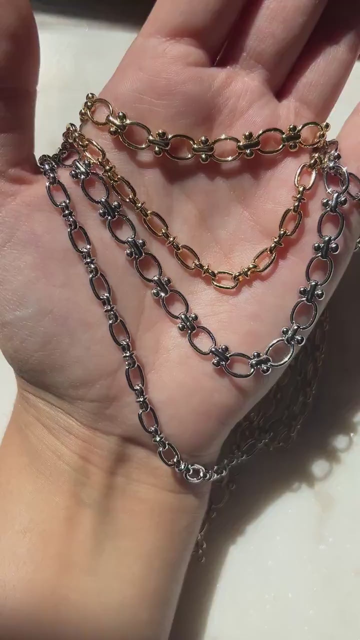 Gold Plated Waterproof Chunky Chain Clasp Necklaces