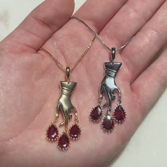 MACBETH Hand and Blooddrops Necklace