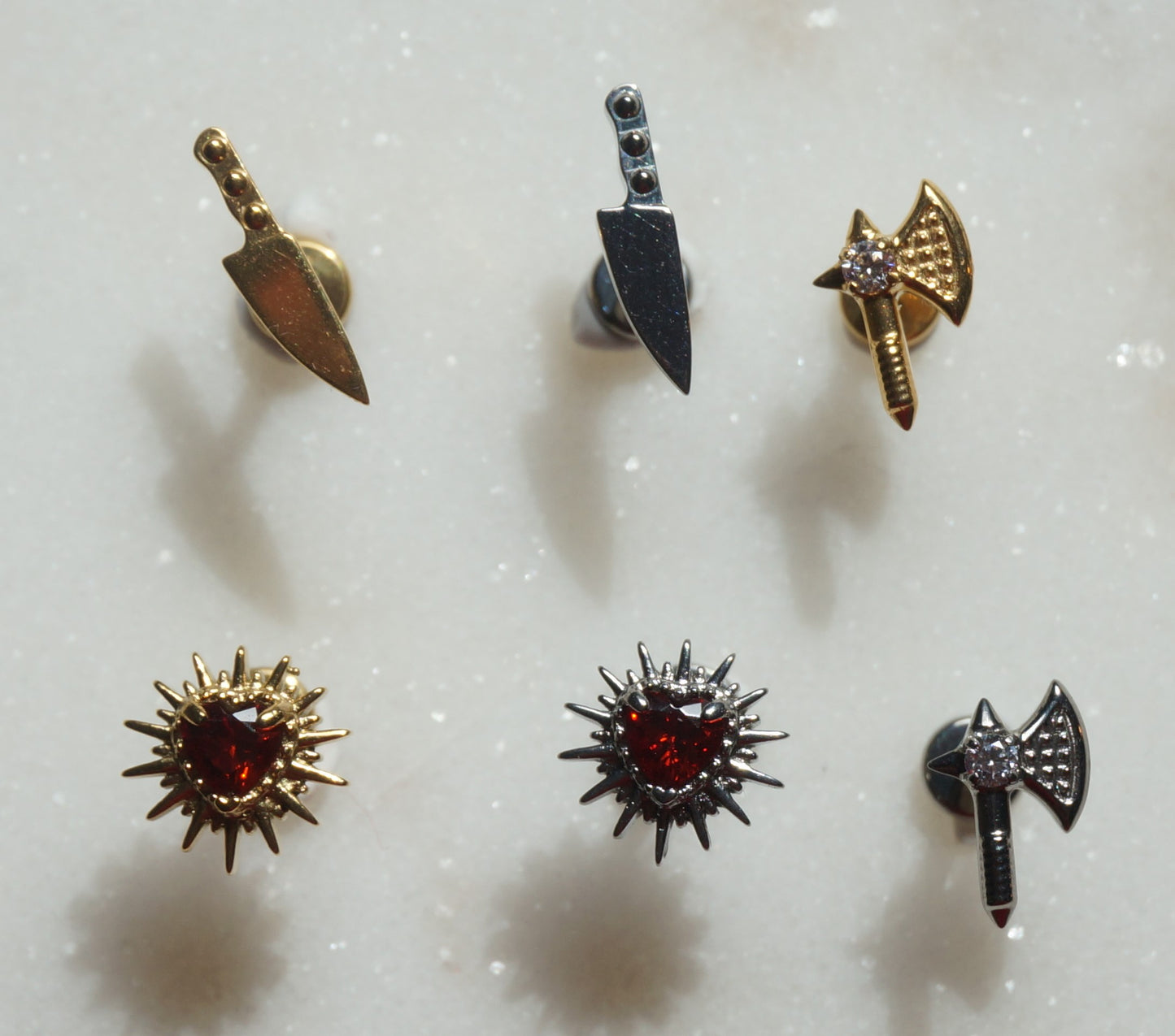 Flat Back Piercing / Screw on Stud / Tragus / Conch/ Helix Piercing in Gold/ Silver