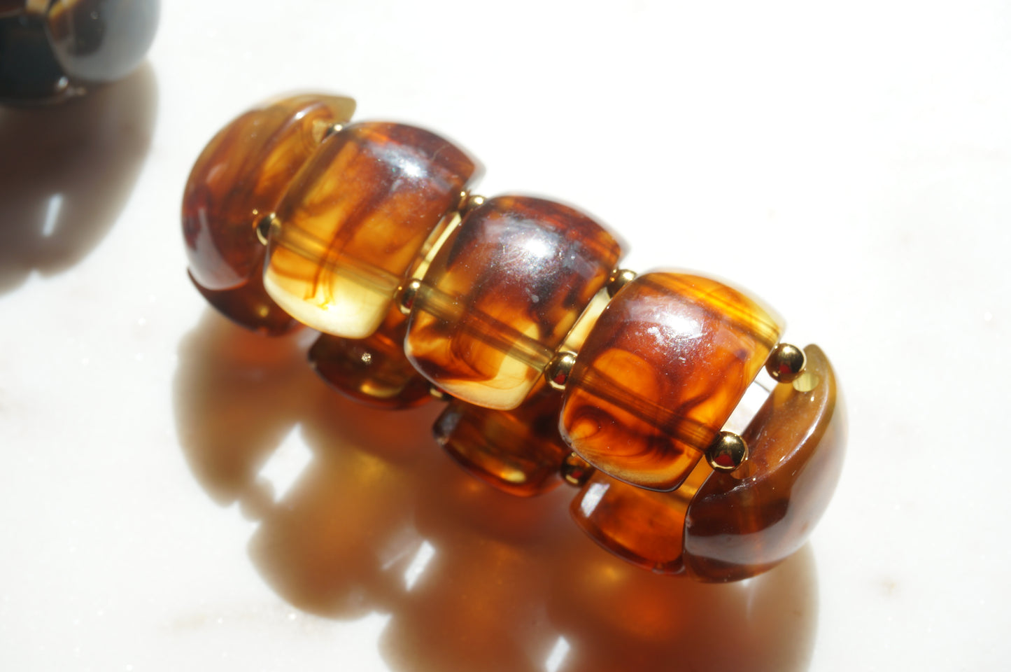 Chunky Tortoise Shell Stretch Bracelets