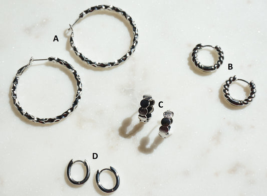 Assorted 18k Platinum Plated Hoop Earrings