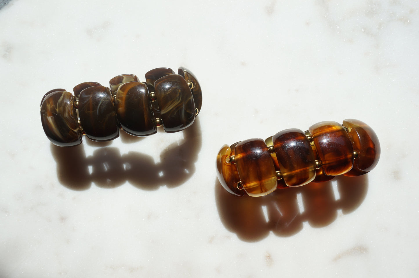 Chunky Tortoise Shell Stretch Bracelets